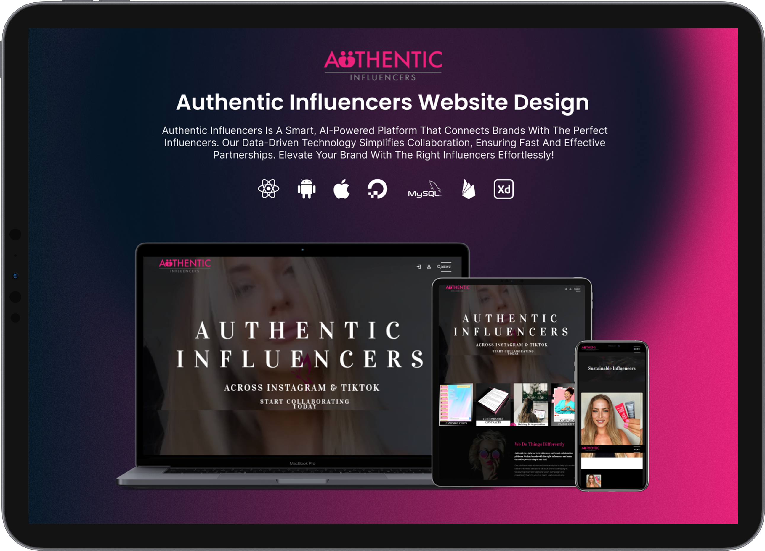 Authentic Influencers Website Design